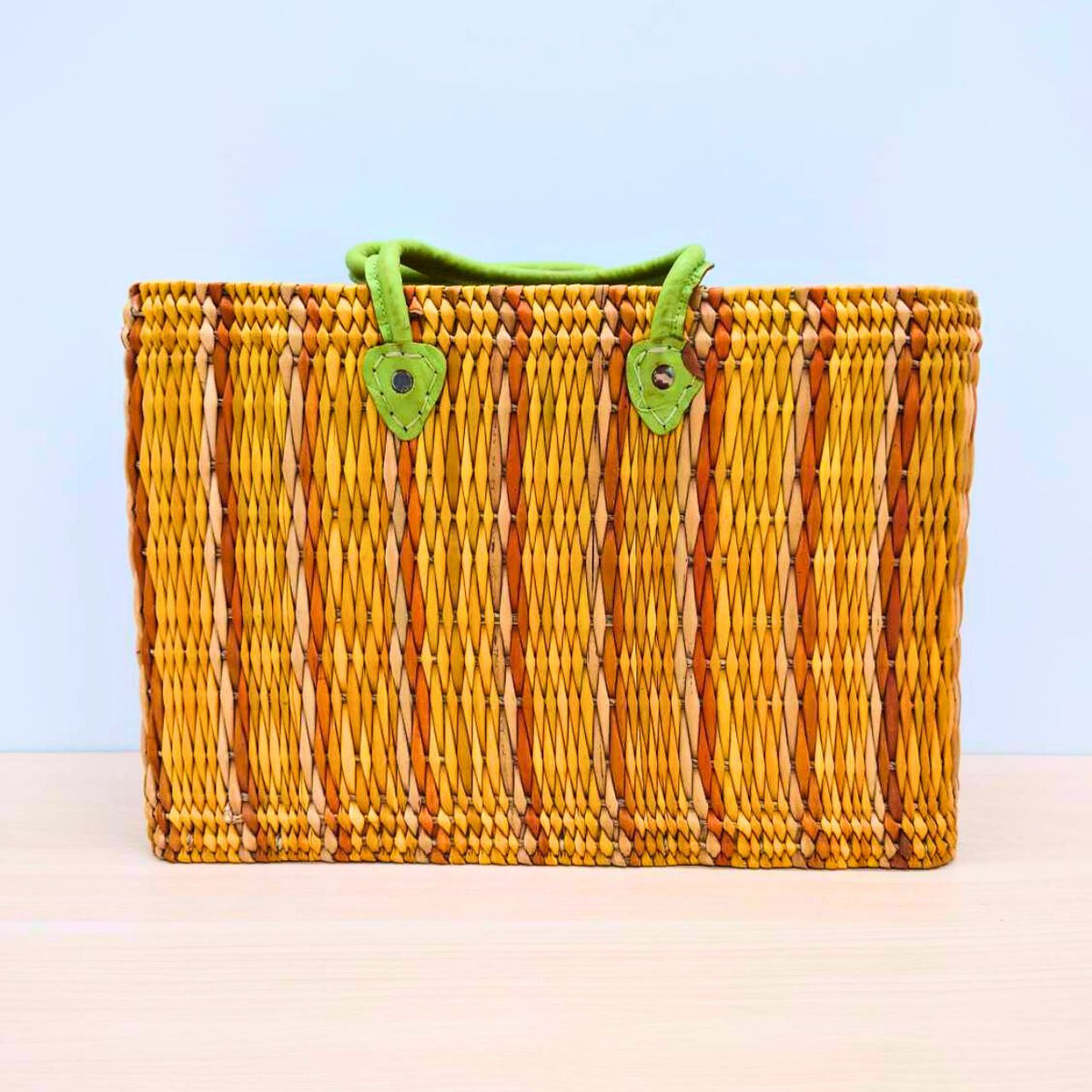 モロッコ】ヤシの木マルシェバッグ L-2（イエロー）（アウトレット品