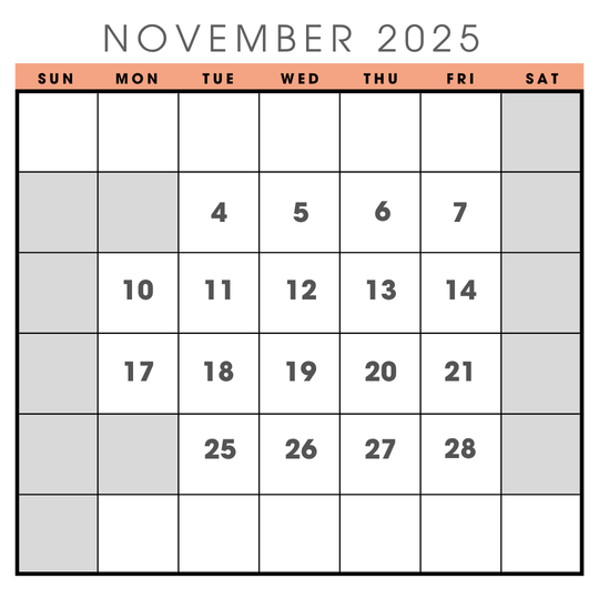 2025年11月の営業日